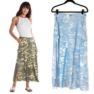 Free People Da-Nang Original Military Skirt Camo S